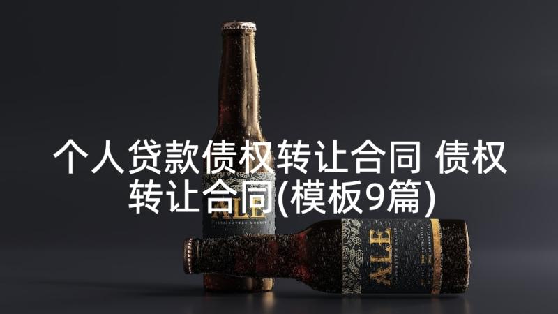 个人贷款债权转让合同 债权转让合同(模板9篇)