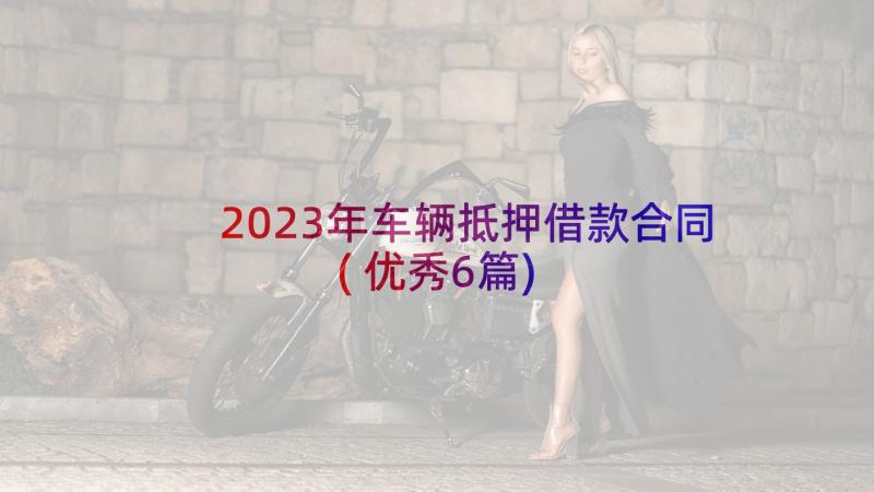 2023年车辆抵押借款合同(优秀6篇)