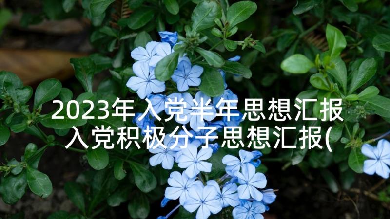 2023年入党半年思想汇报 入党积极分子思想汇报(通用6篇)