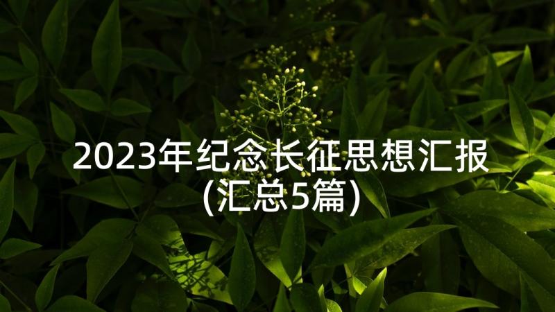 2023年纪念长征思想汇报(汇总5篇)