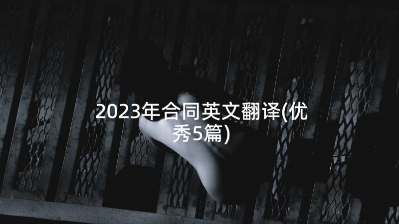 2023年合同英文翻译(优秀5篇)