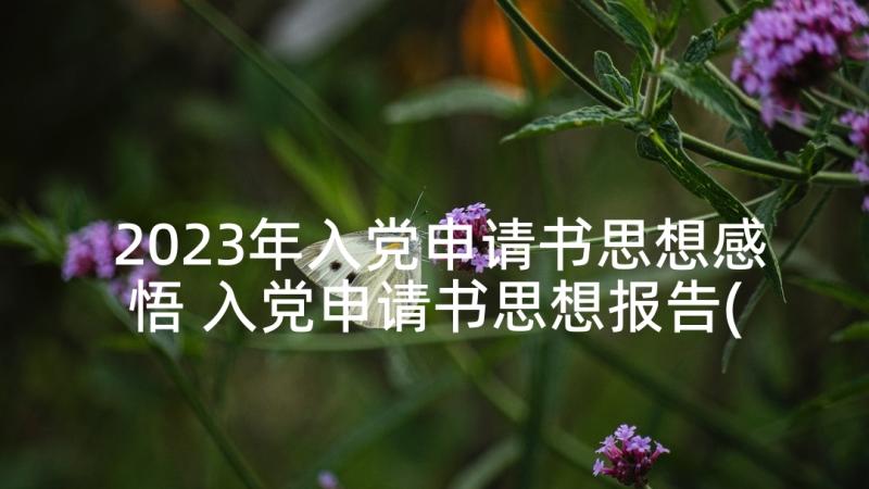 2023年入党申请书思想感悟 入党申请书思想报告(实用10篇)