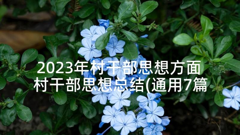 2023年村干部思想方面 村干部思想总结(通用7篇)