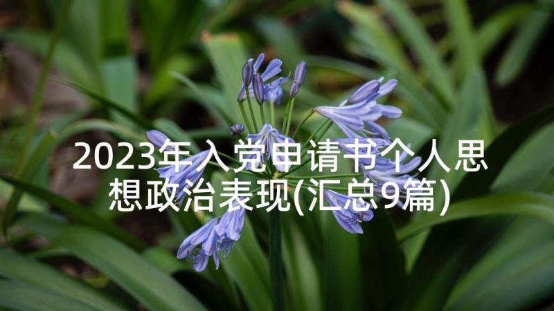 2023年入党申请书个人思想政治表现(汇总9篇)