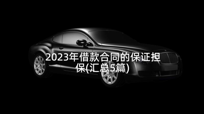 2023年借款合同的保证担保(汇总5篇)