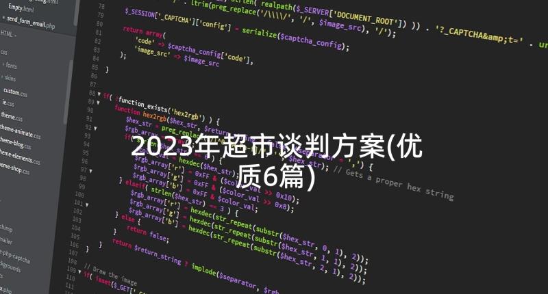 2023年超市谈判方案(优质6篇)