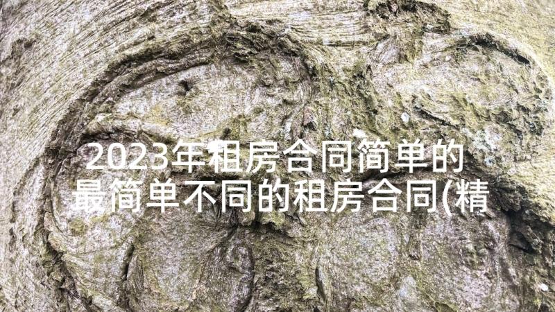 2023年租房合同简单的 最简单不同的租房合同(精选5篇)