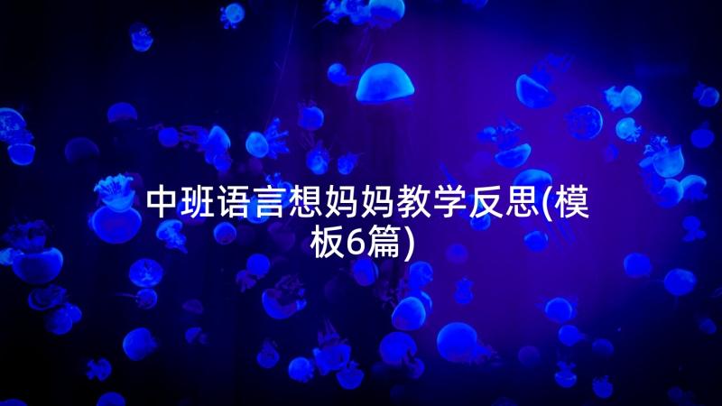 中班语言想妈妈教学反思(模板6篇)