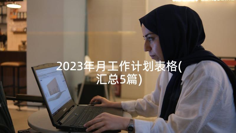 2023年月工作计划表格(汇总5篇)