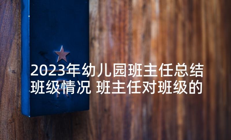 2023年幼儿园班主任总结班级情况 班主任对班级的总结报告(模板6篇)