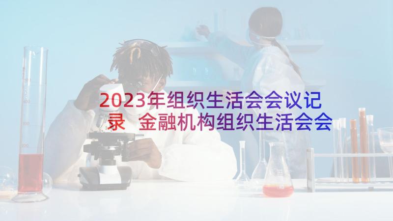 2023年组织生活会会议记录 金融机构组织生活会会议记录(精选8篇)