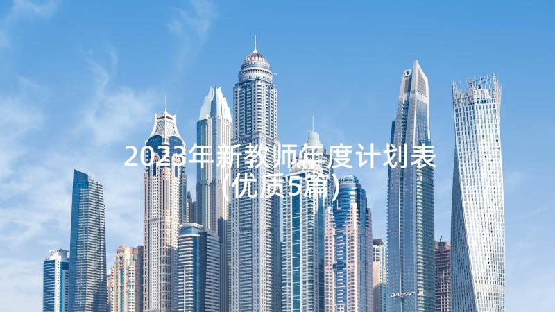 2023年新教师年度计划表(优质5篇)