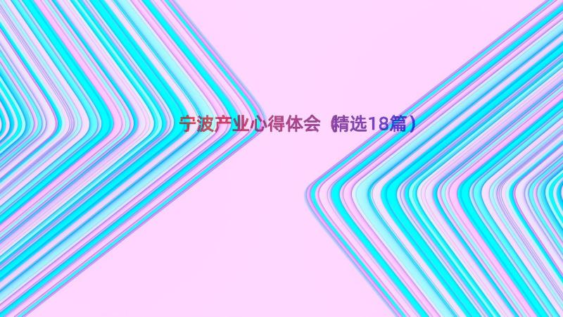 宁波产业心得体会（精选18篇）