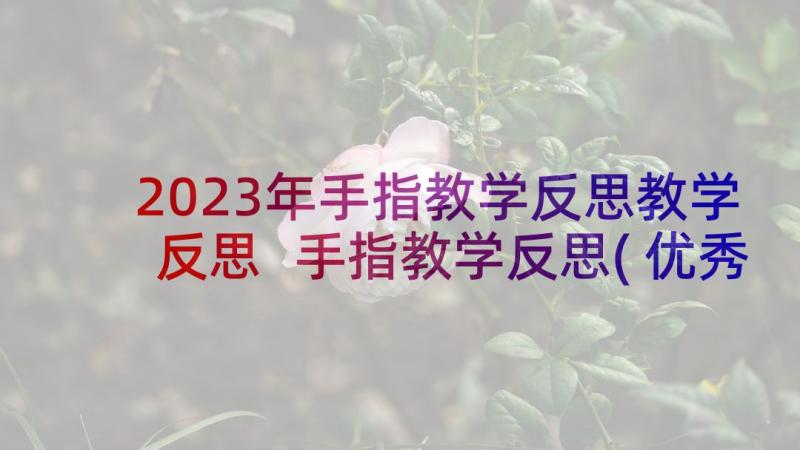 2023年手指教学反思教学反思 手指教学反思(优秀5篇)