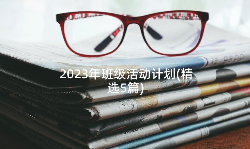 2023年班级活动计划(精选5篇)