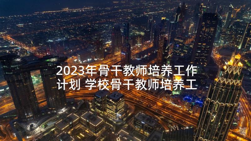 2023年骨干教师培养工作计划 学校骨干教师培养工作计划(实用5篇)