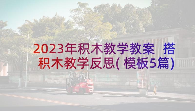 2023年积木教学教案 搭积木教学反思(模板5篇)