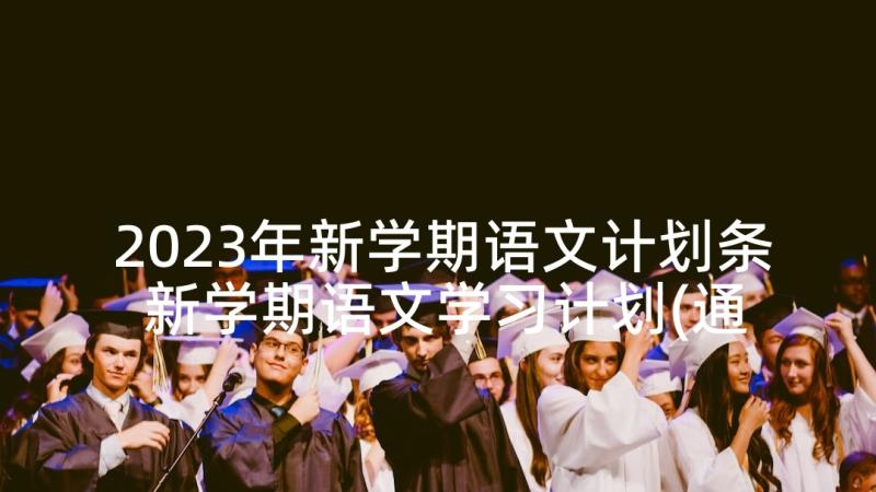 2023年新学期语文计划条 新学期语文学习计划(通用8篇)