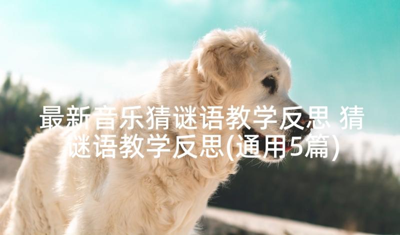 最新音乐猜谜语教学反思 猜谜语教学反思(通用5篇)