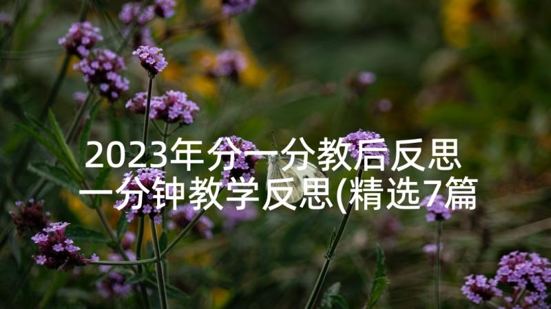 2023年分一分教后反思 一分钟教学反思(精选7篇)