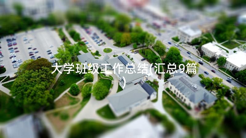 大学班级工作总结(汇总9篇)