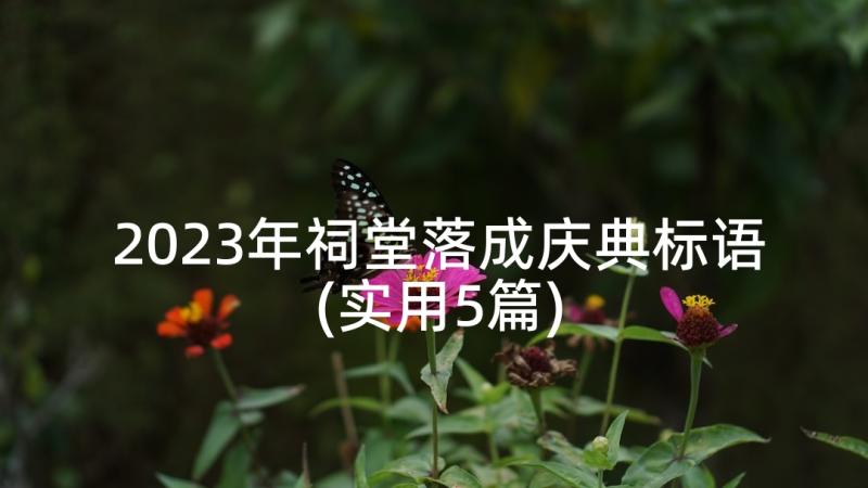 2023年祠堂落成庆典标语(实用5篇)