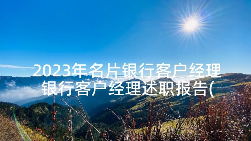 2023年名片银行客户经理 银行客户经理述职报告(通用5篇)