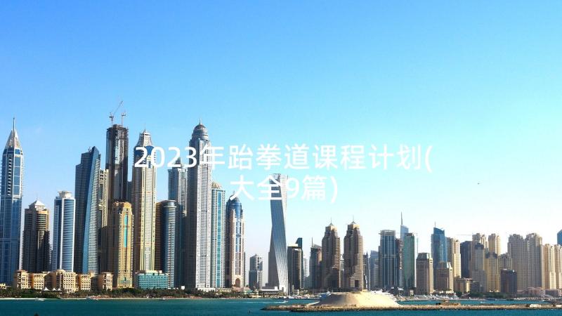 2023年跆拳道课程计划(大全9篇)