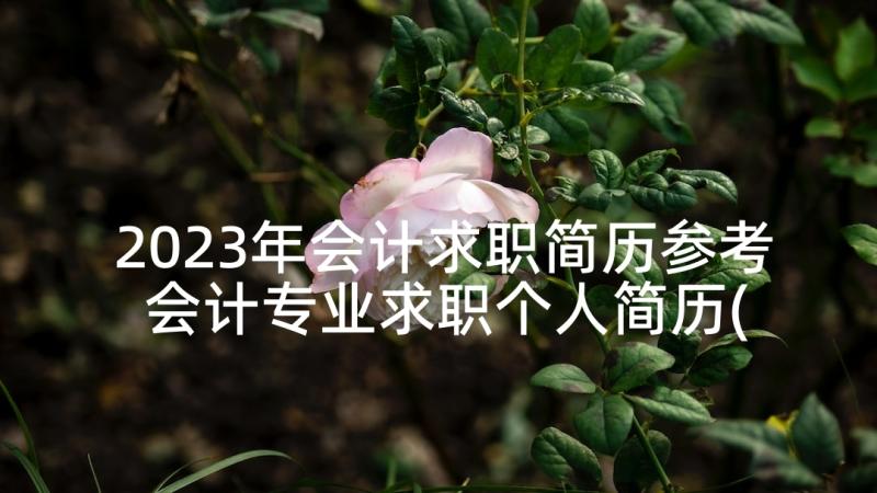 2023年会计求职简历参考 会计专业求职个人简历(汇总9篇)