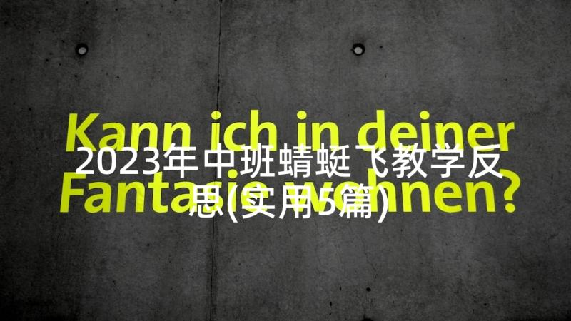 2023年中班蜻蜓飞教学反思(实用5篇)