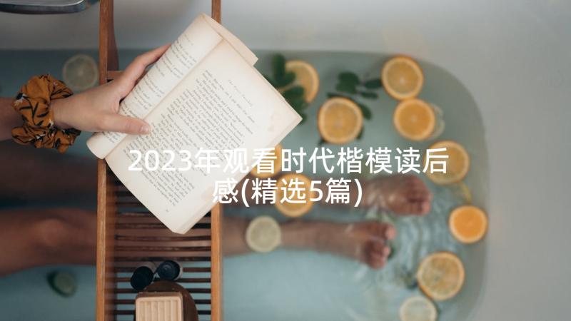 2023年观看时代楷模读后感(精选5篇)