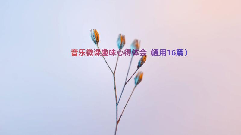 音乐微课趣味心得体会（通用16篇）