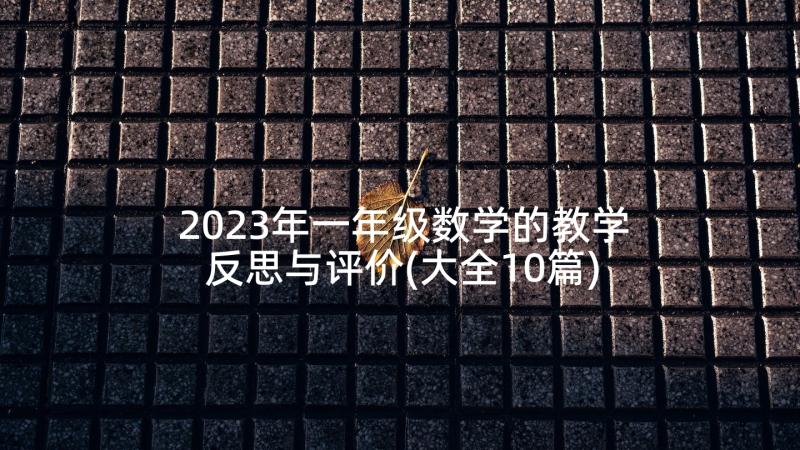 2023年一年级数学的教学反思与评价(大全10篇)