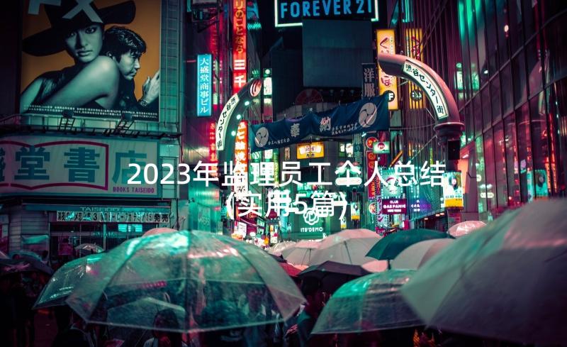 2023年监理员工个人总结(实用5篇)