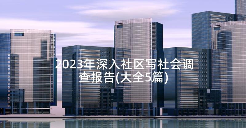 2023年深入社区写社会调查报告(大全5篇)