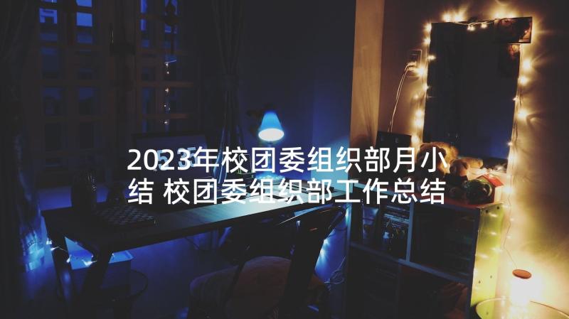 2023年校团委组织部月小结 校团委组织部工作总结(精选7篇)