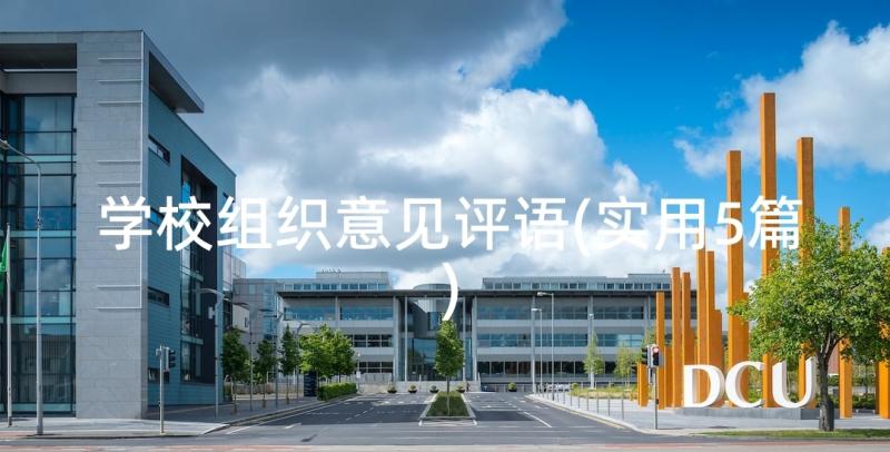 学校组织意见评语(实用5篇)