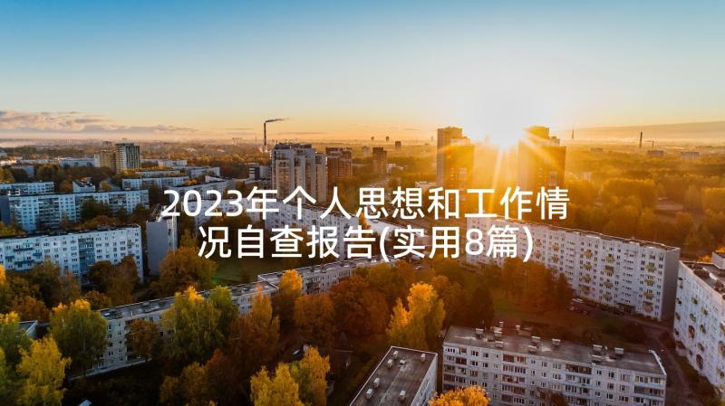 2023年个人思想和工作情况自查报告(实用8篇)