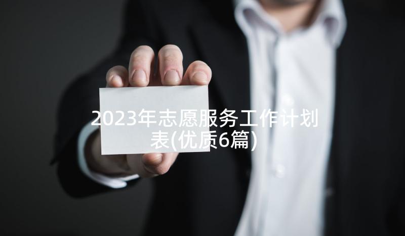 2023年志愿服务工作计划表(优质6篇)