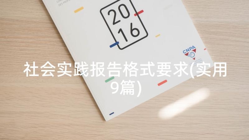 社会实践报告格式要求(实用9篇)