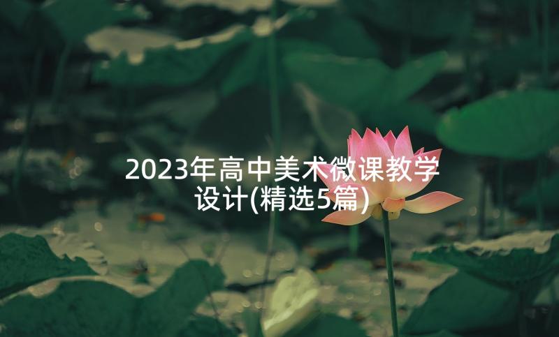 2023年高中美术微课教学设计(精选5篇)