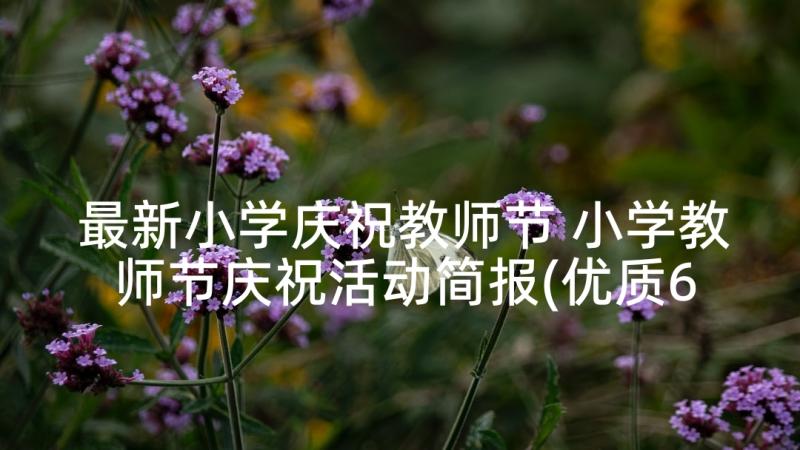 最新小学庆祝教师节 小学教师节庆祝活动简报(优质6篇)