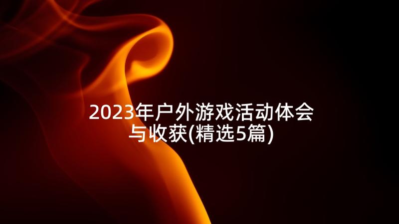 2023年户外游戏活动体会与收获(精选5篇)