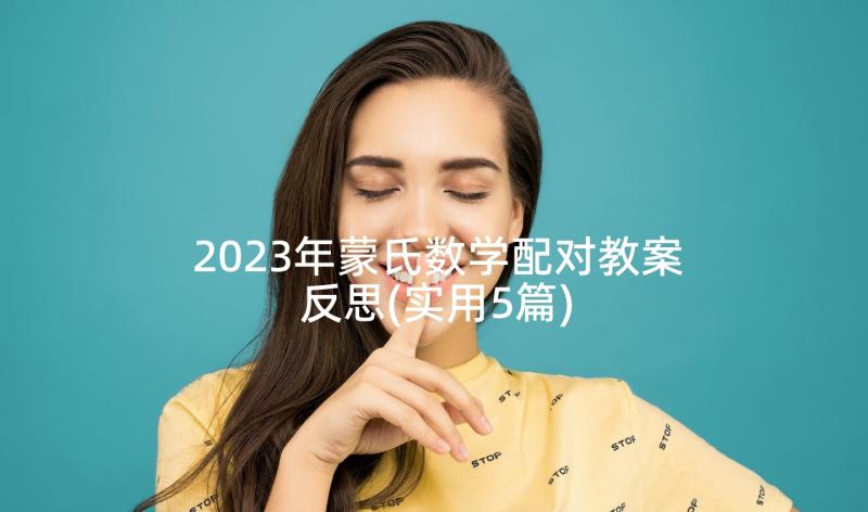 2023年蒙氏数学配对教案反思(实用5篇)