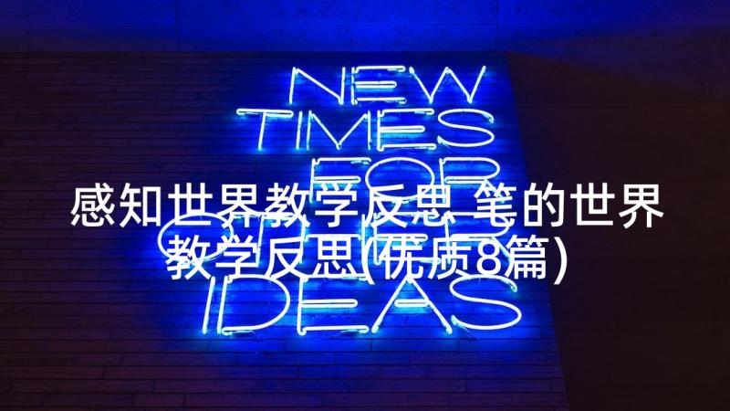 感知世界教学反思 笔的世界教学反思(优质8篇)