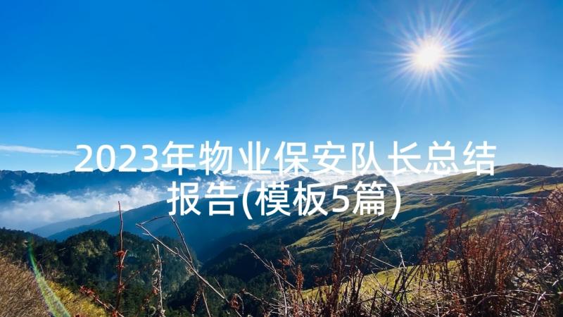 2023年物业保安队长总结报告(模板5篇)