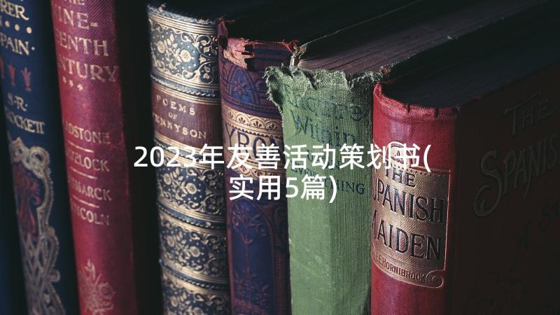 2023年友善活动策划书(实用5篇)