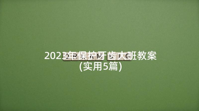 2023年保护牙齿大班教案(实用5篇)