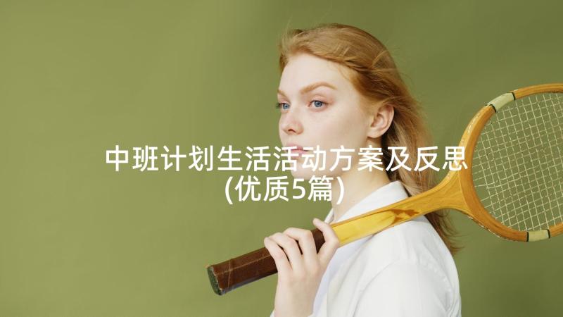 中班计划生活活动方案及反思(优质5篇)