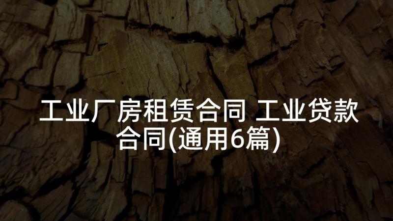 工业厂房租赁合同 工业贷款合同(通用6篇)